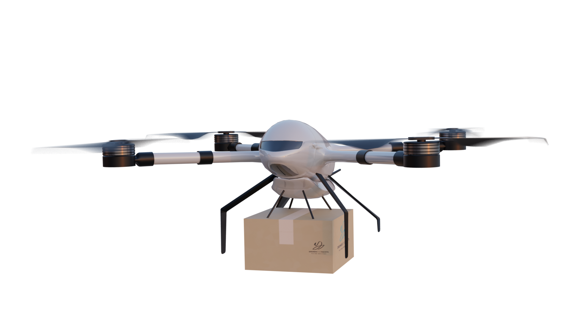 El dron de reparto Beluga transporta un paquete Drones for Yachts